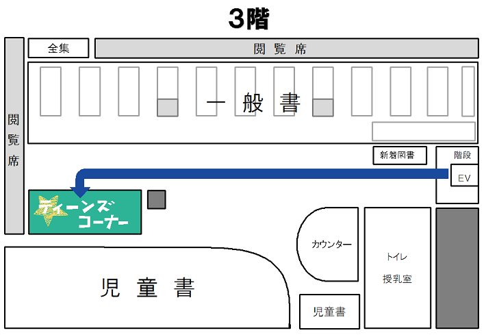 ティーンズコーナー案内図